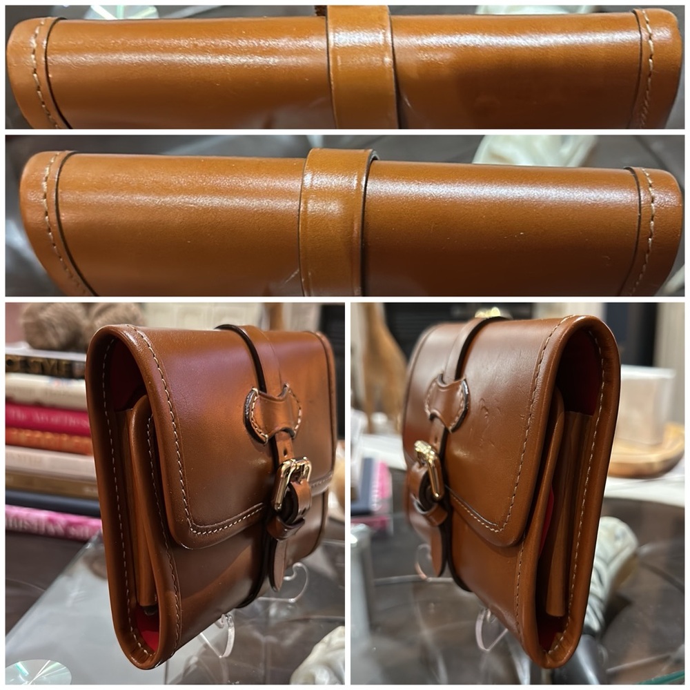 *HOLD* BOLDRINI SELLERIA Genuine Florentine Vacchetta Leather Cosmetics Bag - Picture 6 of 16